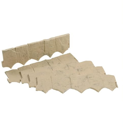 Suncast Bordure en Plastique avec Style Moderne et Aspect Pierre Naturelle pour clôturer des parterres de Fleurs ou des parcelles de Jardin, Marron
