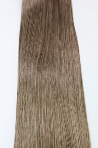WIG ME UP - Clip-in Komplett-Set 8 tlg. Extensions Haarverlängerungen Vollkopf Farbe Dunkelblond (14) Länge 40cm EX03-GGO-14