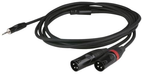FLX46 - stereo mini Jack > 2 XLR/M 3p. 1,5m recessed jack body