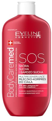 Eveline Cosmetics BodyCare Med+ Intensive Multi-Regenerierende Körpermilch - Feuchtigkeitsspendende und beruhigende Formel für sehr trockene Haut mit 5% Urea, bioHyaluron 4D und Sheabutter - 350 ml