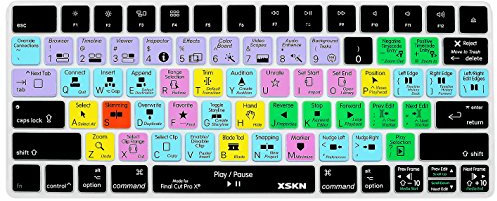 XSKN Final Cut Pro X Shortcut-Tastatur-Abdeckung für FCPX Hotkeys Silikon-Tastaturabdeckung für Magic Keyboard MLA22LL/A (US-Version)