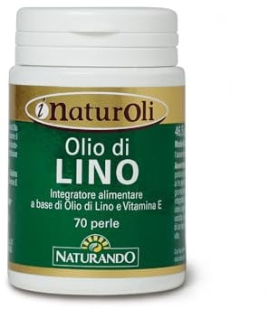 Naturando Aceite de lino Suplemento alimenticio para el metabolismo de los lípidos con aceite de Lino y vitamina E - 70 cápsulas