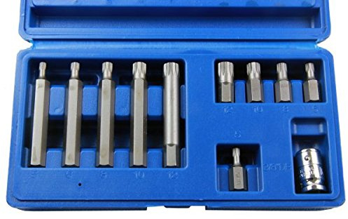 US PRO 11pc Spline Set M5-6-8-10-12 with Adaptor Socket B1484
