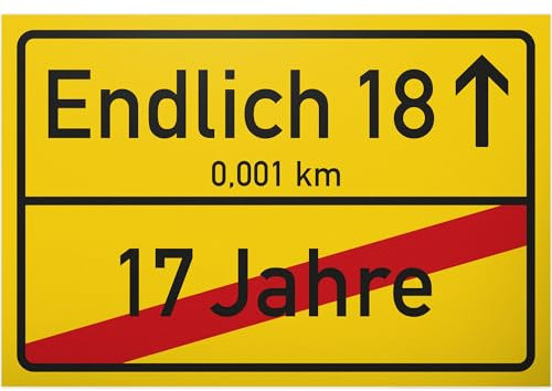 DankeDir! 18 Jahre Ortsschild kleines Geschenk 18. Geburtstag - beste Freunde Geschenkidee Geburtstagsgeschenk Volljährigkeit Party Deko 18er 18ter Geburtstagsparty