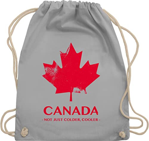 Turnbeutel Rucksack - Länder Fahnen und Flaggen - Canada Not just colder cooler - Souvenir Geschenk - Unisize - Hellgrau - kanada vintage country maple beutelrucksäcke stadt kanadier stoffbeutel
