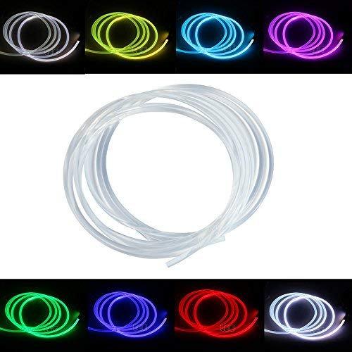 Cable de luz de fibra óptica PMMA para decoración de iluminación óptica de fibra y luces LED de techo de estrella de alto brillo - [?0.12 pulgadas/3 mm x 5 m]