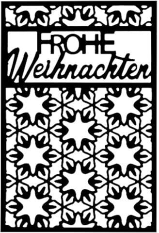 Ideen mit Herz Stanzschablone, Frohe Weihnachten 2, 9,4cm x 14,4cm, passend für gängige Stanzmaschinen | Schablone zum Gestalten von Grußkarten, Einlegern | Weihnachten, Advent