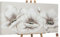 YS-Art XXL Abstrakt Acryl Gemälde auf Leinwand handgemalt Blumen II Wandbilder Wohnzimmer moderne Beige Creme Farbig Wohndekor Bilder echte Kunst 100x50 cm