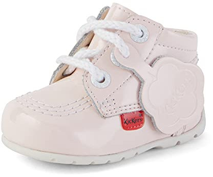 Kickers Caviglia Kick Hi in Pelle, Stivaletto Easy On Unisex-Bimbi 0-24, Rosa Confetto, 18 EU