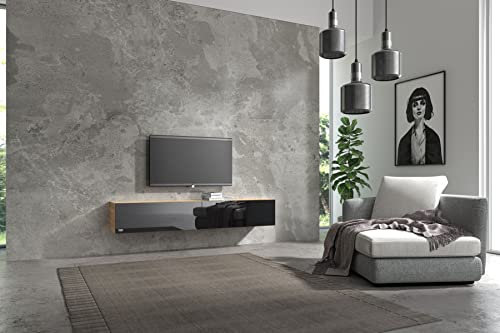 Wuun® TV Lowboard I 100cm-280cmI TV Board hängend Hängeschrank Wohnwand/Somero/Eiche
