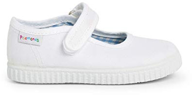 Pisamonas Merceditas Niña Cinta Adhesiva Suela Tipo Zapatillas Talla 24 Color Blanco