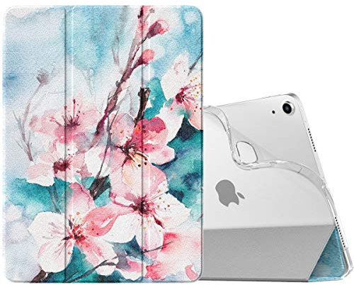 MoKo für iPad Air 11 Zoll Hülle 7./6. Generation M3/M2 2025/2024, iPad Air 5./4. Gen Hülle 2022/2020, Transluzent Matt Weich TPU Rückseite, Unterstützt Pencil Pro/2/USB-C, Pfirsichblüte