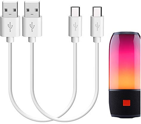 Geekria Lot de 2 câbles de chargement pour haut-parleur JBL GO, GO 2, Flip 4, Charge 2+, Charge 3, Pulse 3, Boombox, Micro, Micro II, Clip 2/USB-A vers Micro-USB pour haut-parleurs JBL (Blanc) 30 cm