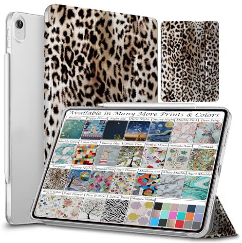 DuraSafe Cases für iPad Air 4. Gen, iPad Air 5. Generation Model Smart Slim Lightweight Protective Cover with Auto Wake/Sleep Function-Leopard