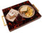 Bandeja para Servir de Acrílico con Asas Doradas, Bandejas Decorativas de 40,6 x 30,5 cm para Mesa de Café, Servidor de Bebidas a Prueba de Derrames, Cocina, Plato de Fiesta (Concha de Tortuga)