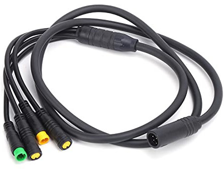 T opiky E-Bike 1T4 Cable, DC 1 Female to 4 Male Power Supply Cord Harness Gear Sensor Extension Cable for Electric Bike Conversion Kits