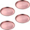 Edelstahl Butterteller 23cm Wiederverwendbare Metall Kindergeschirr Geschirr für Party Picknick BBQ Servier Camping Teller 4er Pack (Roségold)