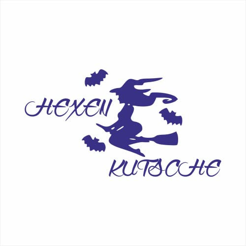 tradercat Auto Aufkleber Hexen Kutsche - 15cmx10cm - Sticker für alle Oberflächen - Fenster, Seitenspiegel, Heckscheibe, Motorhaube, Fahrzeug – mit Anleitung (Königsblau)