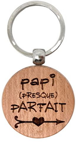 Ernestine - Porte-clés Papi parfait - cadeau fête des grands pères et fête des pères - cadeau papy accessoire homme - porte clefs personnalisable famille - cadeau homme anniversaire Noël naissance