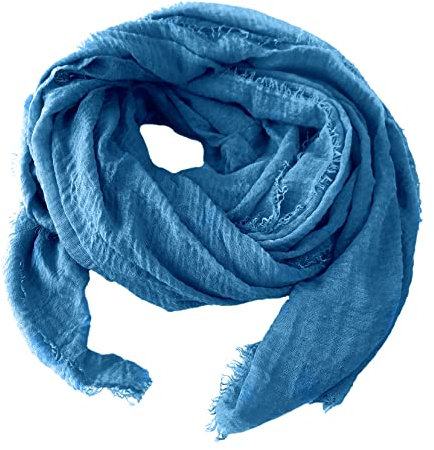 Niklarson Schal Tuch azurblau 190x100cm Damen Poncho Stola Pareo Viskose T2320