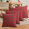 FATCAT 4er Set Schottischen Dekorative Kissenbezug Kissenhülle, RedTartan-Check-Kissenbezüge mit Verstecktem Reißverschluss, für Sofa Schlafzimmer Wohnzimmer Auto 45x45cm, Kleine Textur