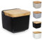 TIENDA EURASIA® Salero de Cocina de Porcelana con Tapa, Saleros de Cocina Originales y Modernos (Salero Negro 12 x 12 x 11 cm)