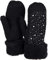 styleBREAKER Damen warme Winter Strick Fäustlinge mit Strass und Perlen, Handschuhe, Thermo Fleece, Strickhandschuhe 09010039, Farbe:Schwarz