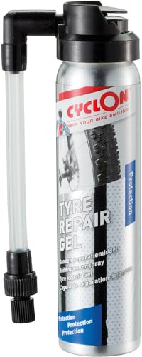 Cyclon Unisex – Erwachsene Tyre Repair Gel Pannenspray, Silber/Schwarz, 75 ml