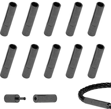 Leder Endkappen,Schnur Endkappen zur Schmuckherstellung,Lederband Verschluss Silber,Armband Schnalle,Verschlüsse für Leder Seil Halskette Armband Schnalle Schieben,2MM,10Stück