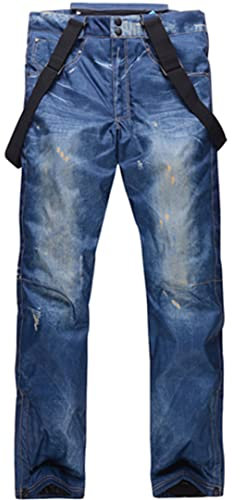 2022 Stil Jeans Snowboardhose Hosenträger Denim Skihose Herren Skate Snowboard Thermo Skihose Farbe 02 L