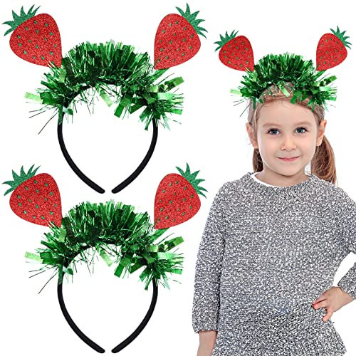 Abaodam 2 Stk Erdbeer Stirnband Obst-stirnband Performance-haarband Erdbeerhut Performance-haarreifen Erdbeer-party-dekorationen Erdbeerkopfschmuck Filzstoff Hawaii Mädchen Feder