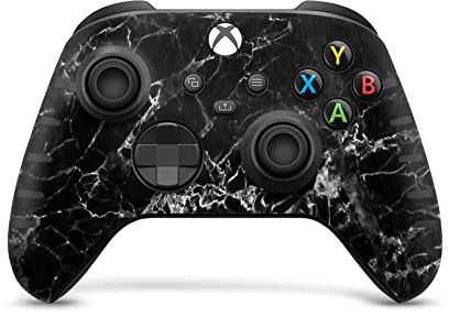 Skins4u Gamepad Wrap Aufkleber kompatibel mit Xbox Series S X Controller Design Schutz Folie Faceplate Cover Vinyl Skins Marmor schwarz