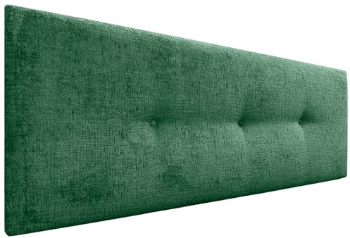 DHOME Kopfteil Natürliche Wolle Finish mit Knöpfen gepolstert Kopfteil Bett Schlafzimmer gepolstert Bettwäsche Winter Luxury (Grüne Wolle, 145x50cm (135/140))