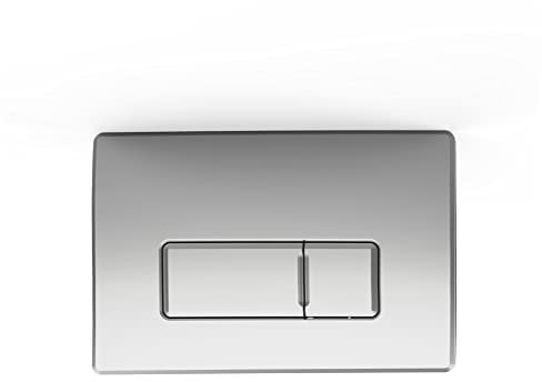 Flush Plate for in Wall Cistern | ABS Plastic | Dual Flush | Rectangle Button | 820mm Chrome