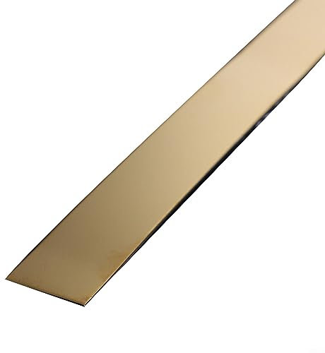 Moulure de garniture murale, lignes autocollantes miroir en métal, bande décorative plate, 4,8 m x 2,3 cm, moulage pour mur de fond, doré