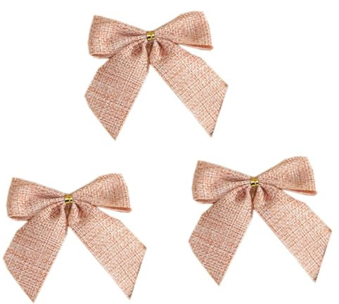 Wambere 20 Stück Schleifen Weihnachtsbaum,Weihnachtsschleife Dekoschleife Glöckchen Weihnachtsbaumschmuck Zierschleifen Dekoration für Christbaumschmuck Hochzeit Geburtstag Weihnachten,Hell-Pink