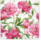 20 Servietten Blumen Pfingstrosen pink als Tischdeko. Papierservietten mit Motiv. Auch für Decoupage und Serviettentechnik 33x33cm