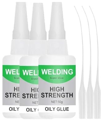 Jue-Fish Multifunctional Glue, Welding High-Strength Oily Glue, Universal Super Glue Gel, Instant Bonding, Strong Adhesion, Repairs Last Long Time for Metal, Wood, Ceramics,Leather, Glass(50g/3PCS)