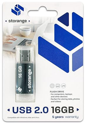 STORANGE Clé USB 16 Go 2.0 Basic Noire