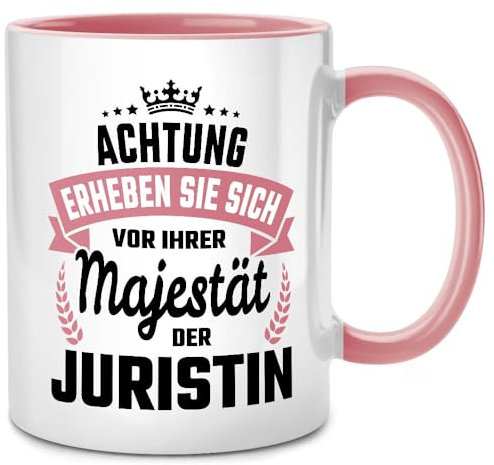 Seness Achtung erheben sie sich Majestät Juristin, Anwältin Tasse mit Spruch, Anwalt Geschenk, Jura Studium, lustige Juristen Geschenke für Anwälte, Jurist Jurastudenten, Abschied Kollegin Kollegen