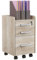 HOMCOM Caisson de bureau rangement bureau sur roulettes 3 tiroirs 1 verrouillable 1 trieur dossiers en bois beige