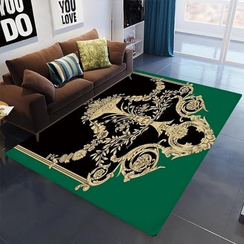 Alfombra Impresa 3D Geometría De Rejilla Retro Dorada Alfombras Grandes Para La Sala Alfombra 3D, Alfombra De La Sala De Estar, Alfombras Para Niños Para El Dormitorio, Alfombras 200 X 300 Cm - -9U9F0