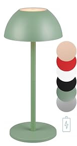 lightling LED Tischlampe Robert in Pistaziengrün, Akkuleuchte, Up- and Downbeleuchtung, 4-fach Touch, Akkubetrieb mit USB-C Anschluss, IP54 Outdoor, Ø 13 cm, Höhe 30 cm, Kunstoff