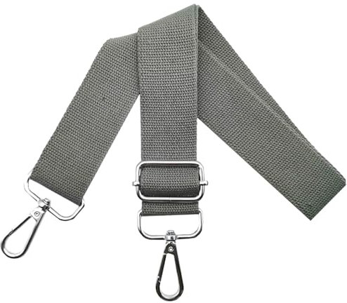 Taschengurte zum Wechseln Schultergurt Tasche - Taschengurt Verstellbar Breit 3.8cm mit Silber Karabiner, Tragegurt für Handtaschen Damen Taschenband, Umhängegurt Taschen, Grau, Q7