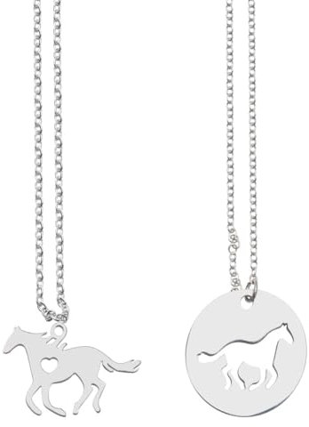 DELORIGIN 6 Pferdeanhänger 2 Stile Halskette Mit Pferdeanhängern Aus Edelstahl Mit 6 Ketten Zierlicher Pferdeanhänger Für Schmuck Für Frauen Und Männer Pferdeliebhaber