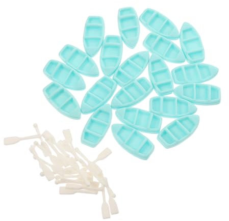 STOBOK 20 Set Boat Ornaments Birthday Decoration for Girl Sailboat Decor Miniature Dollhouse Accessories Beach Style Miniature Ornament Fairy Garden Decoration Boat Cake Toppers Mini Boat