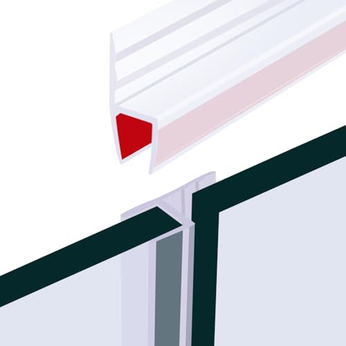 Duschdichtung 10mm Selbstklebend Duschtür Dichtung Dusche Glastür Silikon Duschwand Dichtung Passt Auf 9mm 10mm Glasstärke Transparent 200cm(H-10mm)