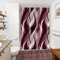 Uiiooazy Rideau Douche Rouge Bordeaux, Rideau de Douche Anti Moisissure Abstrait Rayures Noir Rayé Rideaux de Baignoire Tissu Imperméable Lavable Rideaux Salle de Bain avec 10 Crochets 150x180cm