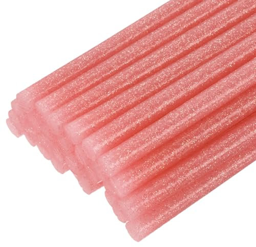 sourcing map 30pcs Full Size Hot Glue Gun Sticks 7mm x 200mm High Sticky Small Hot Glue Sticks for Glue Gun, Glitter Bright Red
