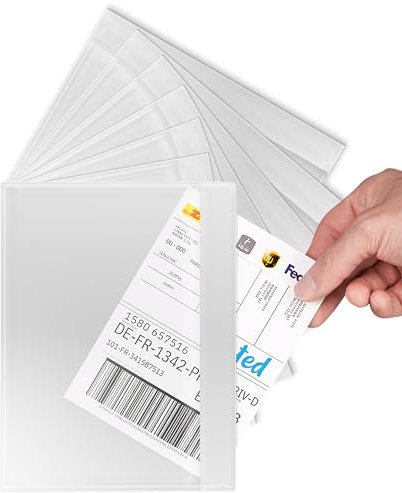 RAGO® Lot de 200 Pochette porte-document autocollante C5 pour A5 I Pochette transparente autocollante A5 I Pochette d’expédition C5 I Pour colis, pochette Vinted
